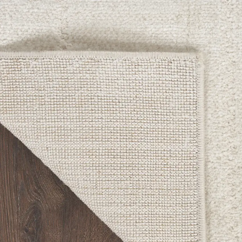 Cream And Ivory Geometric Area Rug Photo 9