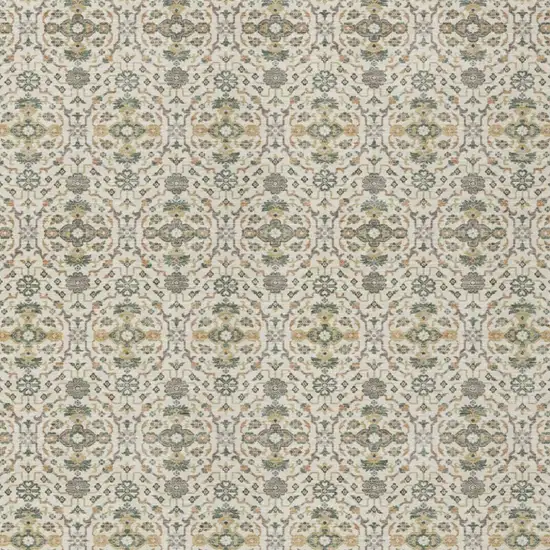 Cream And Ivory Oriental Washable Indoor Outdoor Area Rug Photo 2