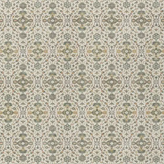 Cream And Ivory Oriental Washable Indoor Outdoor Area Rug Photo 1