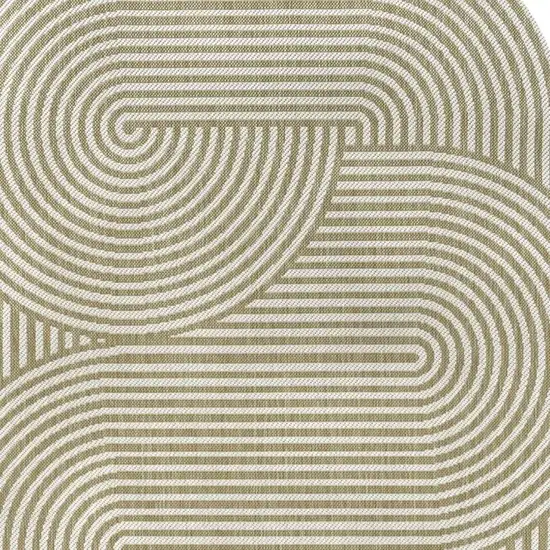 Cream And Natural Abstract Indoor Outdoor Area Rug Photo 2