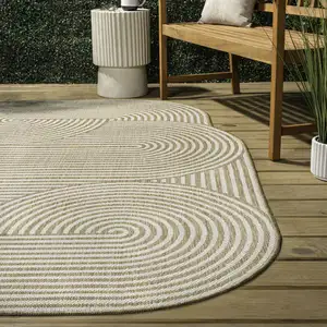Photo of Cream And Natural Abstract Indoor Outdoor Area Rug