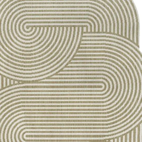 Cream And Natural Abstract Indoor Outdoor Area Rug Photo 2