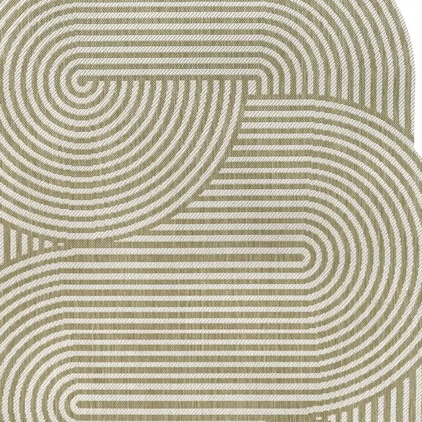 Cream And Natural Abstract Indoor Outdoor Area Rug Photo 2