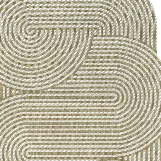 Cream And Natural Abstract Indoor Outdoor Area Rug Photo 2