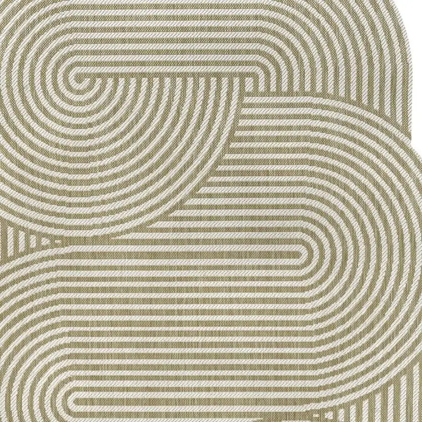 Cream And Natural Abstract Indoor Outdoor Area Rug Photo 2