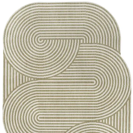 Cream And Natural Abstract Indoor Outdoor Area Rug Photo 3