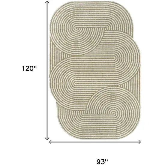 Cream And Natural Abstract Indoor Outdoor Area Rug Photo 4