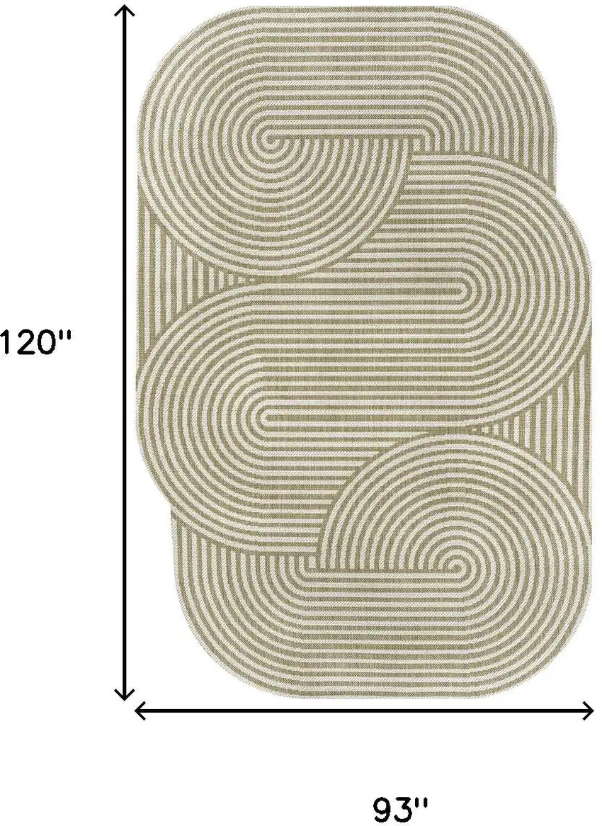 Cream And Natural Abstract Indoor Outdoor Area Rug Photo 4