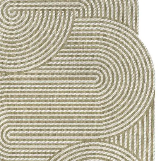Cream And Natural Abstract Indoor Outdoor Area Rug Photo 2