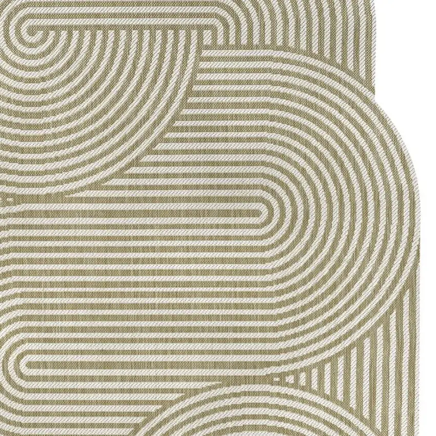 Cream And Natural Abstract Indoor Outdoor Area Rug Photo 2