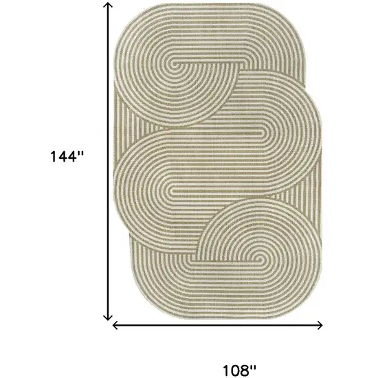 Cream And Natural Abstract Indoor Outdoor Area Rug Photo 4