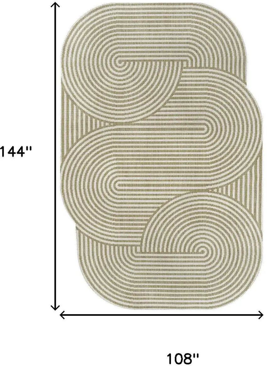 Cream And Natural Abstract Indoor Outdoor Area Rug Photo 4