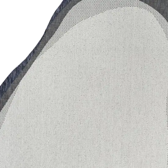 Cream And Navy Blue Abstract Indoor Outdoor Area Rug Photo 2