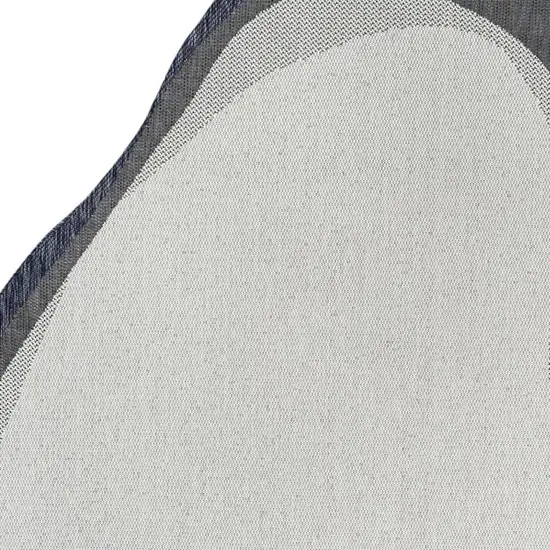 Cream And Navy Blue Abstract Indoor Outdoor Area Rug Photo 2