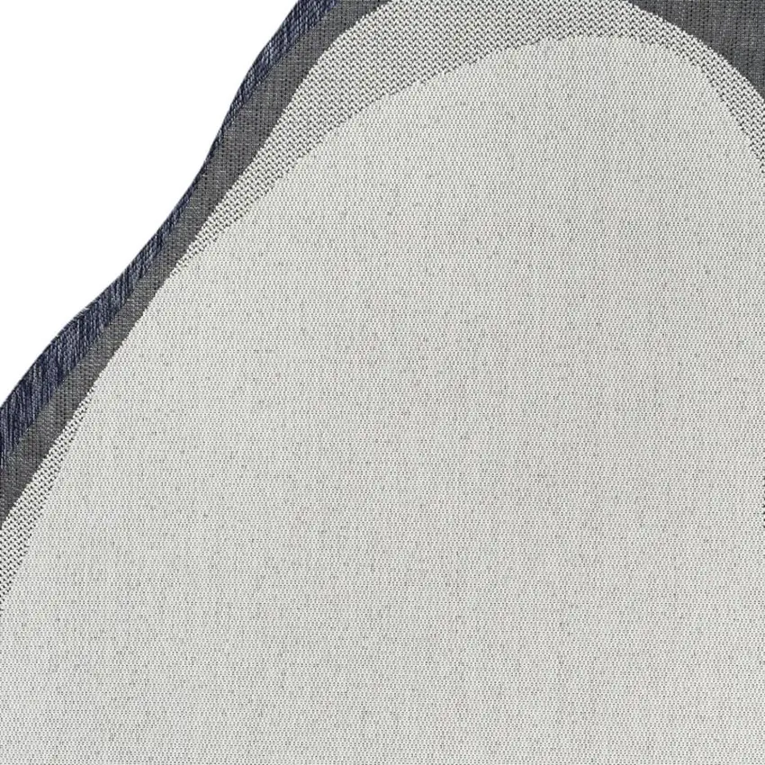 Cream And Navy Blue Abstract Indoor Outdoor Area Rug Photo 2