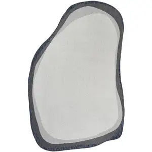 Photo of Cream And Navy Blue Abstract Indoor Outdoor Area Rug