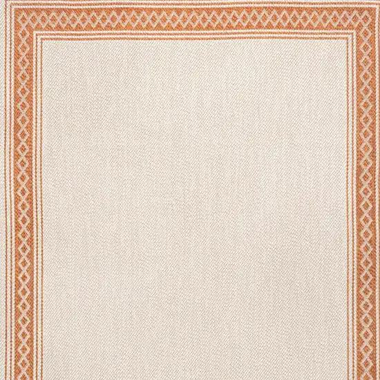 Cream And Orange Indoor Outdoor Area Rug Photo 3