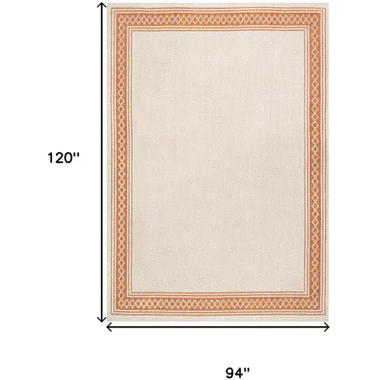 Cream And Orange Indoor Outdoor Area Rug Photo 3