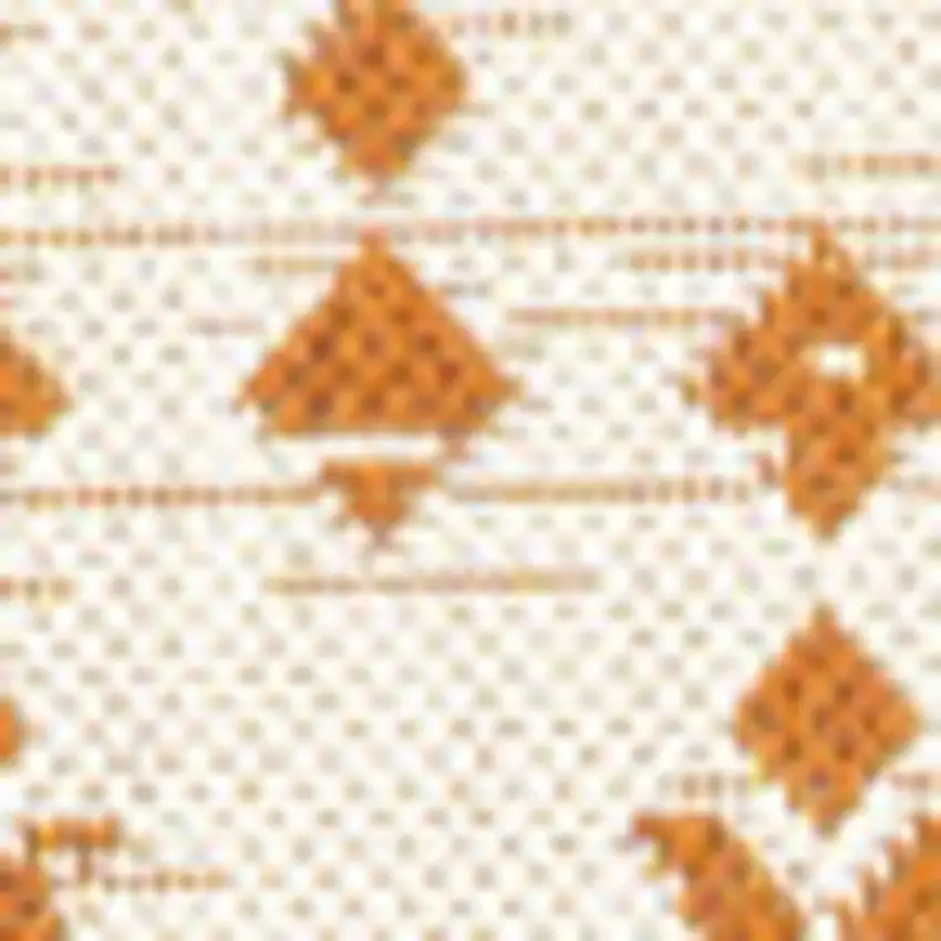 Cream And Orange Trellis Indoor Outdoor Area Rug Photo 2