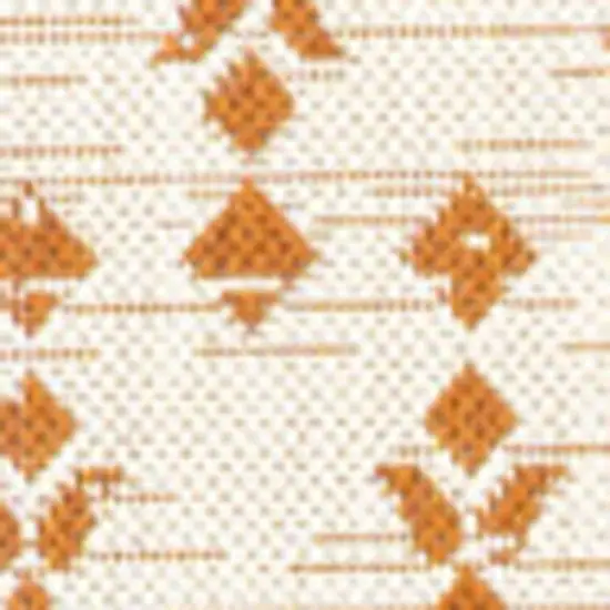 Cream And Orange Trellis Indoor Outdoor Area Rug Photo 2