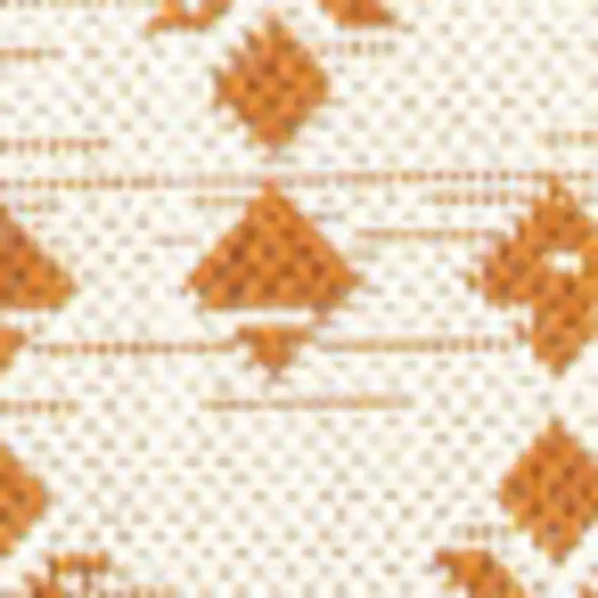 Cream And Orange Trellis Indoor Outdoor Area Rug Photo 2