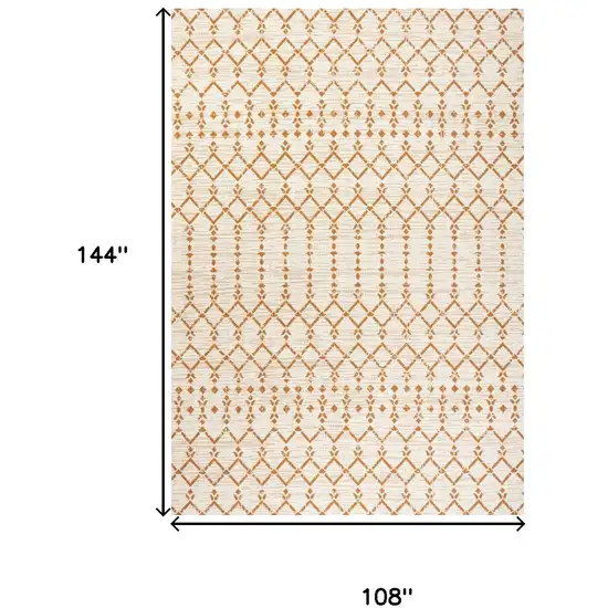 Cream And Orange Trellis Indoor Outdoor Area Rug Photo 5