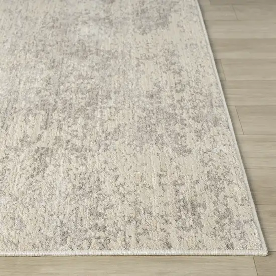 Cream And Silver Abstract Area Rug Photo 8
