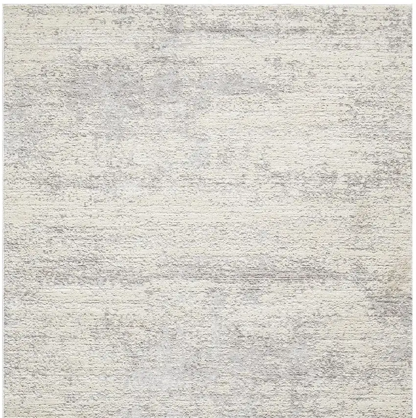 Cream And Silver Abstract Area Rug Photo 4