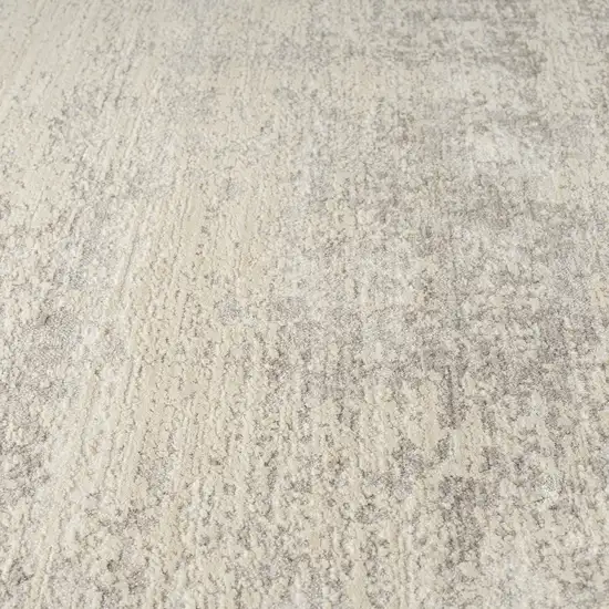 Cream And Silver Abstract Square Rug Photo 9