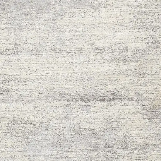 Cream And Silver Abstract Square Rug Photo 4