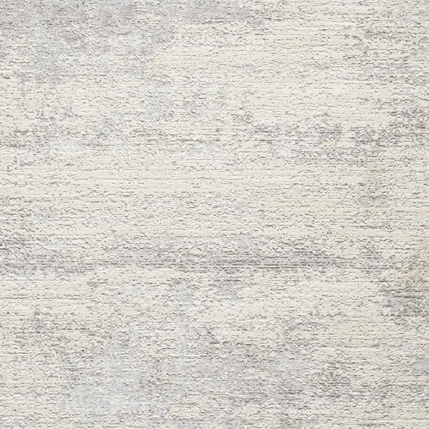 Cream And Silver Abstract Square Rug Photo 4