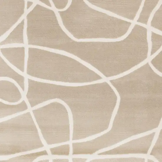 Cream And Tan Abstract Area Rug Photo 4
