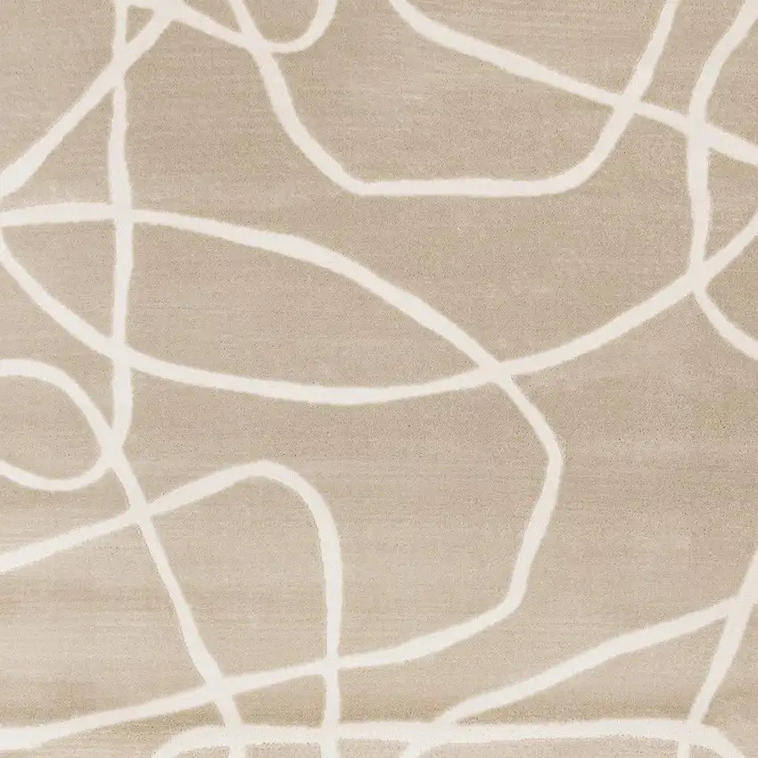 Cream And Tan Abstract Area Rug Photo 4