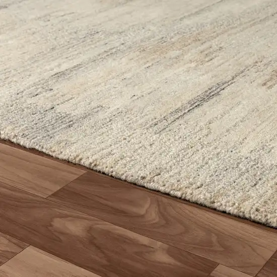 Cream And Tan Abstract Hand Tufted Square Rug Photo 6