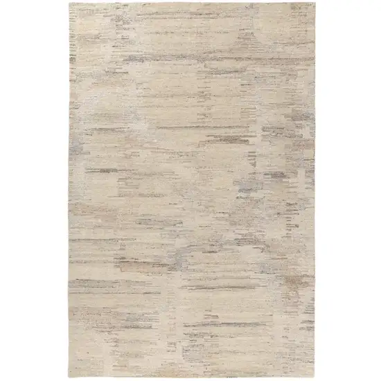 Cream And Tan Abstract Hand Tufted Square Rug Photo 2