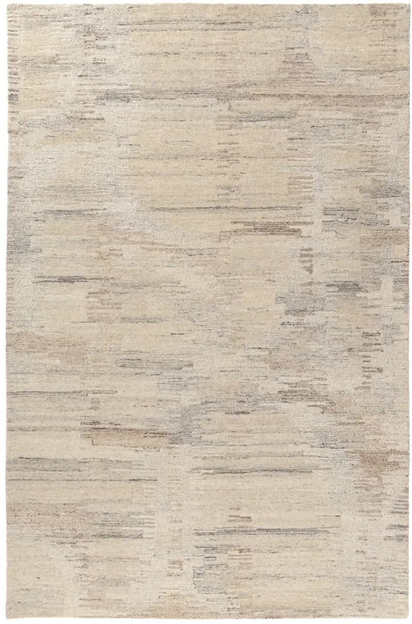 Cream And Tan Abstract Hand Tufted Square Rug Photo 2