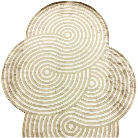 Cream And White Abstract Distressed Area Rug Photo 4