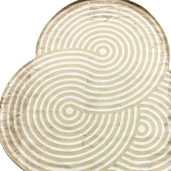 Cream And White Abstract Distressed Area Rug Photo 3