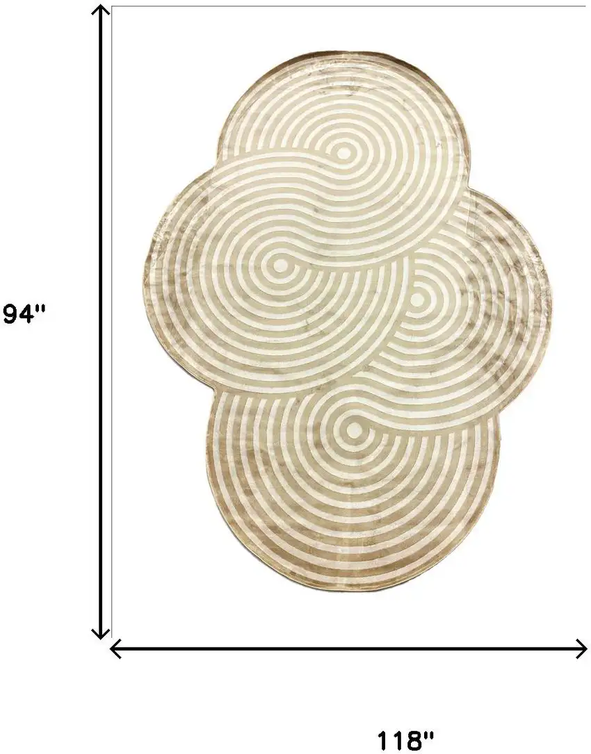 Cream And White Abstract Geometric Distressed Area Rug Photo 6