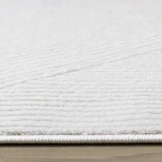 Cream And White Geometric Area Rug Photo 8