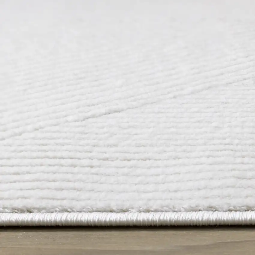 Cream And White Geometric Area Rug Photo 8