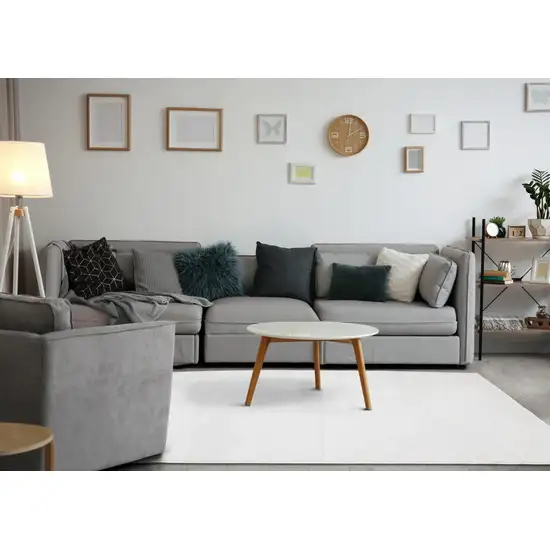 Cream And White Geometric Area Rug Photo 2