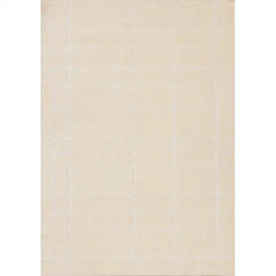 Cream And White Striped Area Rug Photo 2