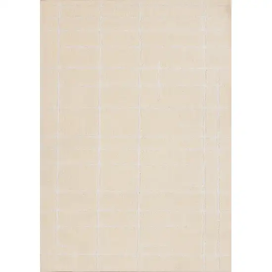 Cream And White Striped Area Rug Photo 4