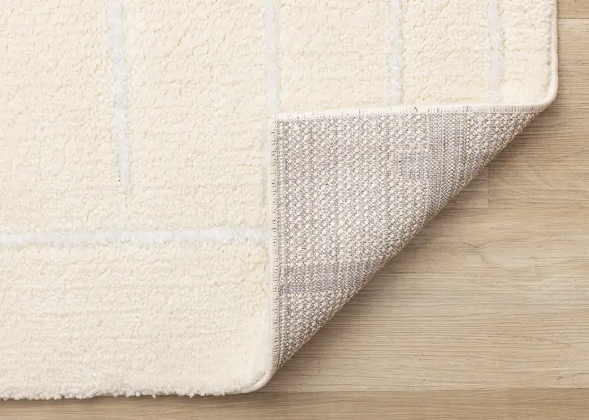 Cream And White Striped Area Rug Photo 9