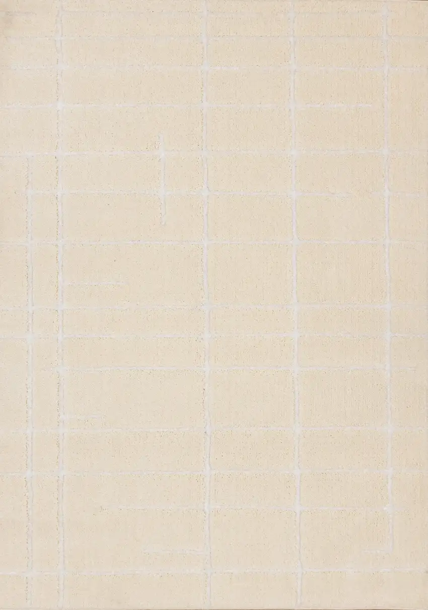 Cream And White Striped Area Rug Photo 2