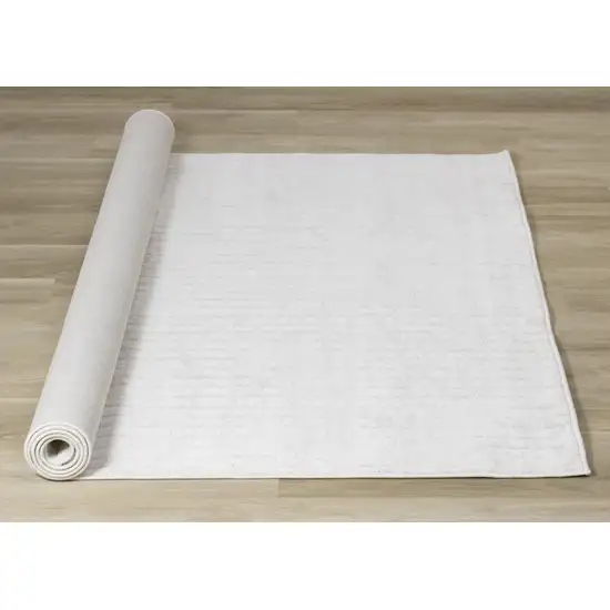 Cream And White Striped Area Rug Photo 5