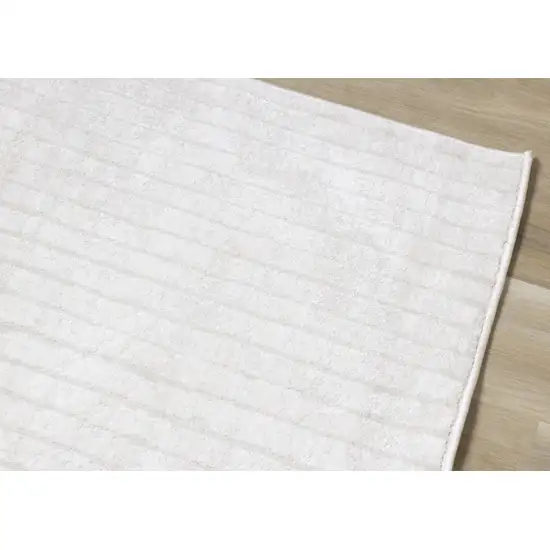 Cream And White Striped Area Rug Photo 4