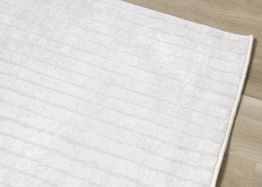 Cream And White Striped Area Rug Photo 4