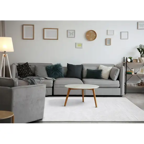 Cream And White Striped Area Rug Photo 2